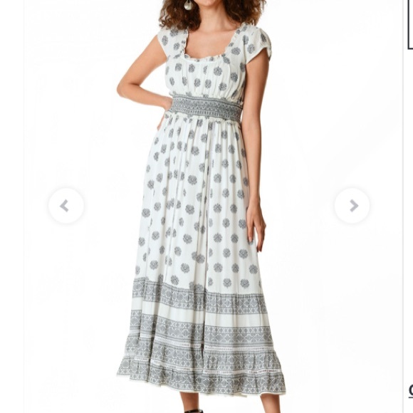 eshakti Dresses & Skirts - eShatki Wayward Fancies Plus Size Tile Print Ruched Maxi Dress Size 22W